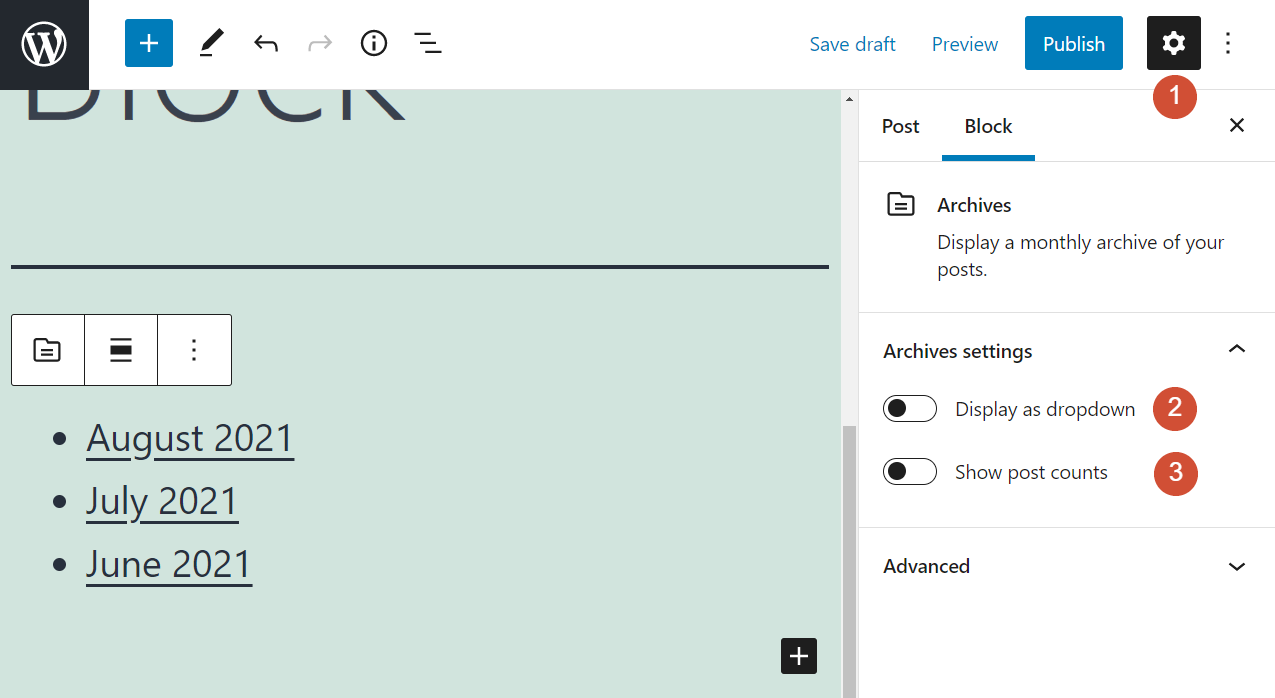Configure los ajustes del bloque de archivos