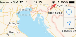 Icono de GPS en el iPhone