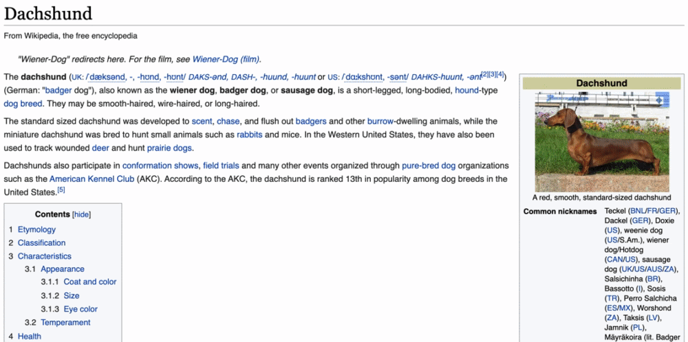 Página de Wikipedia con carga rápida