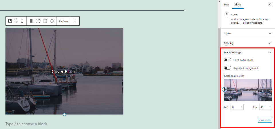 Configuración de medios