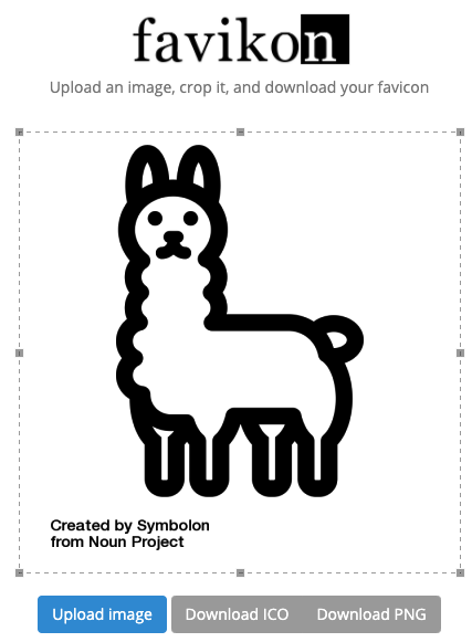ícono de llama subido a favicon, un popular generador de favicon
