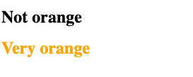 Dadas estas reglas, el primer h1 no tendrá texto naranja y el segundo h1 tampoco.  Aquí está el resultado: