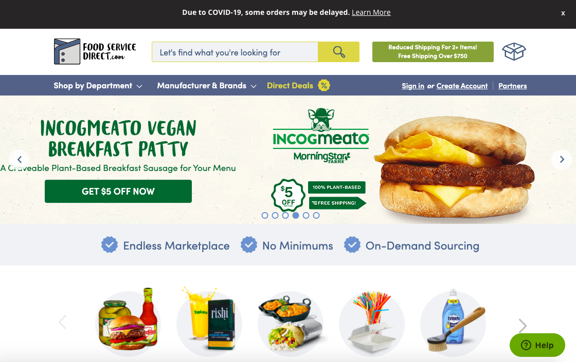 sitio de entrega de alimentos construido en la alternativa Drupal magento