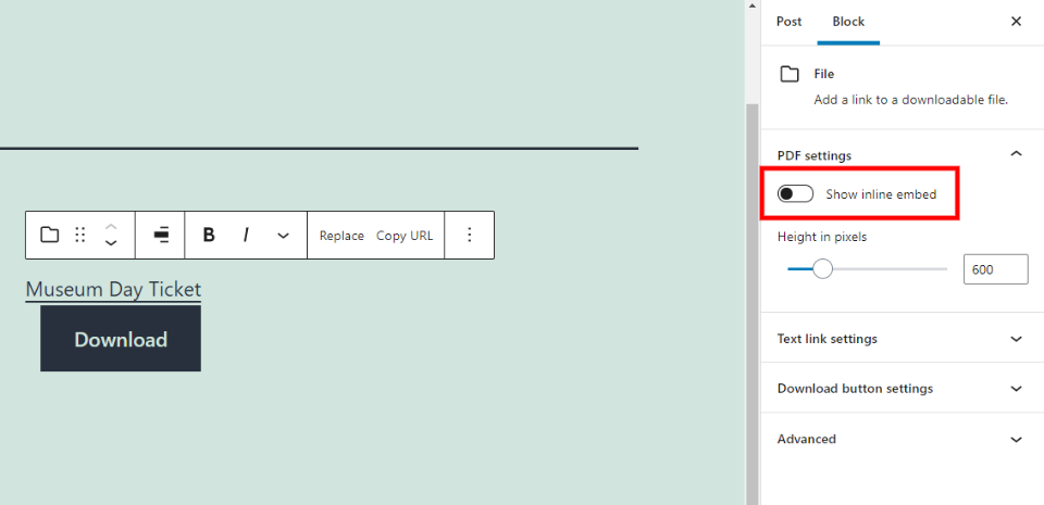 Configuración de archivos PDF