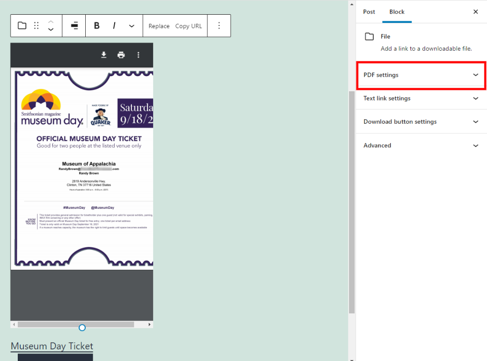 Configuración de la barra lateral de bloqueo de archivos