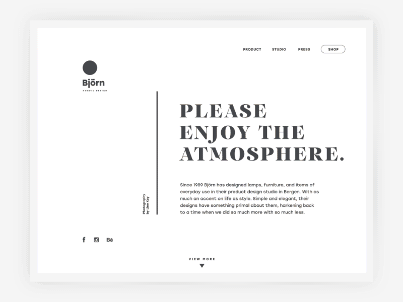 Un ejemplo de un diseño minimalista.