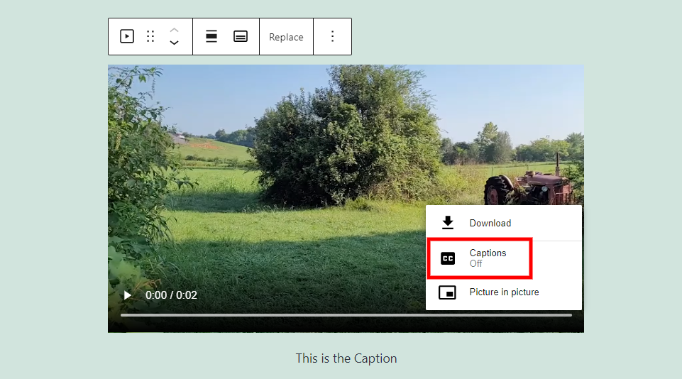 Rutas de texto del bloque de video