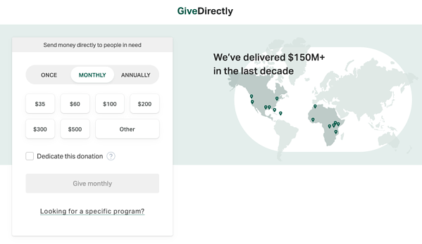 Sitio de donación directa