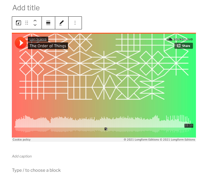 incrustar sonido en la nube