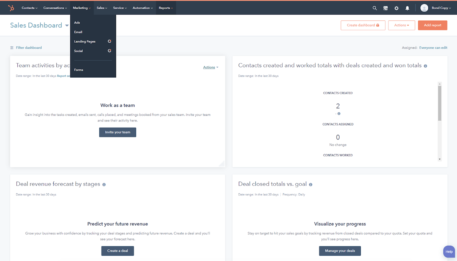 cómo crear un formulario de contacto en HubSpot