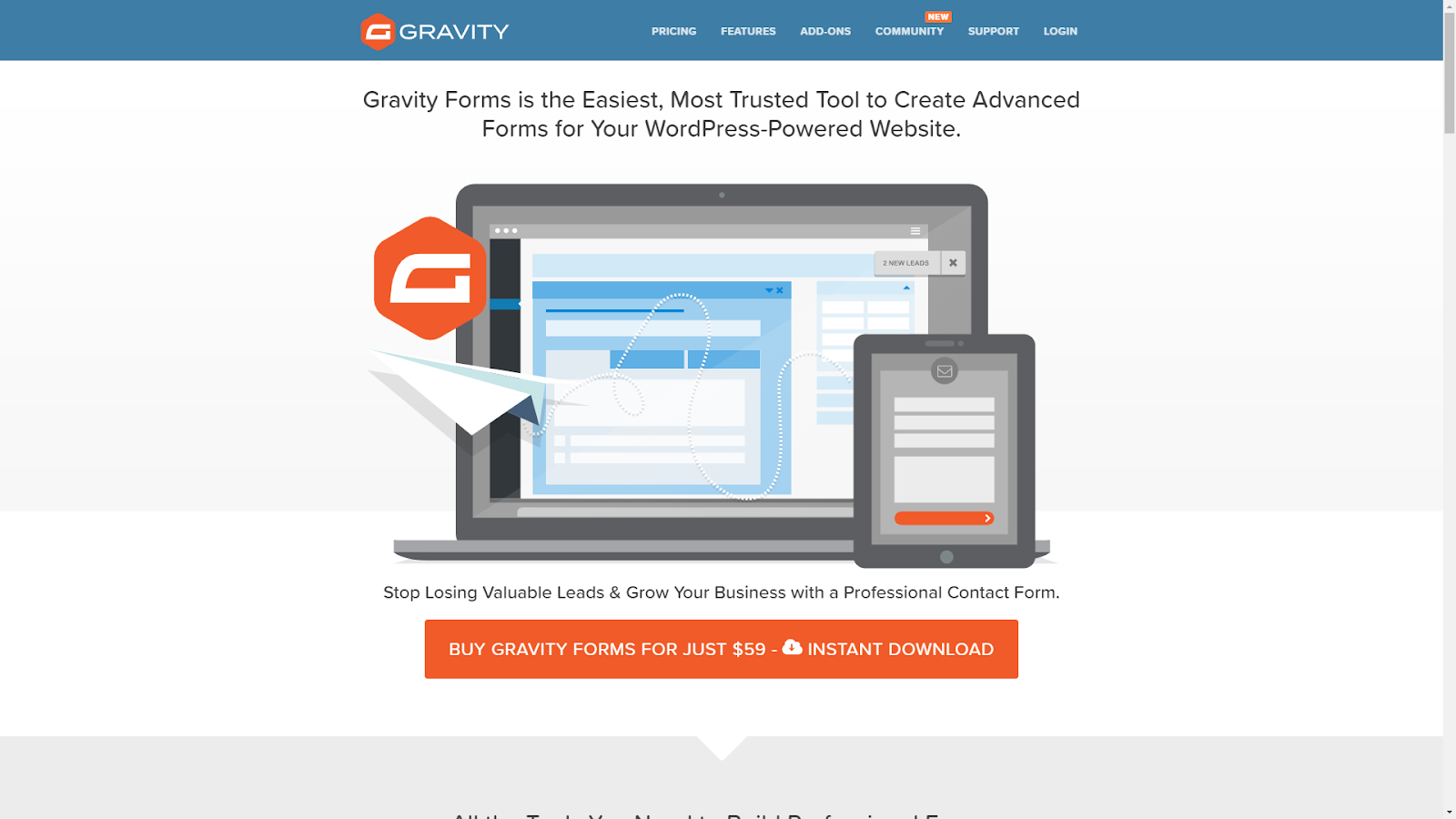 Plantilla de formulario de contacto del complemento de WordPress de Gravity Forms