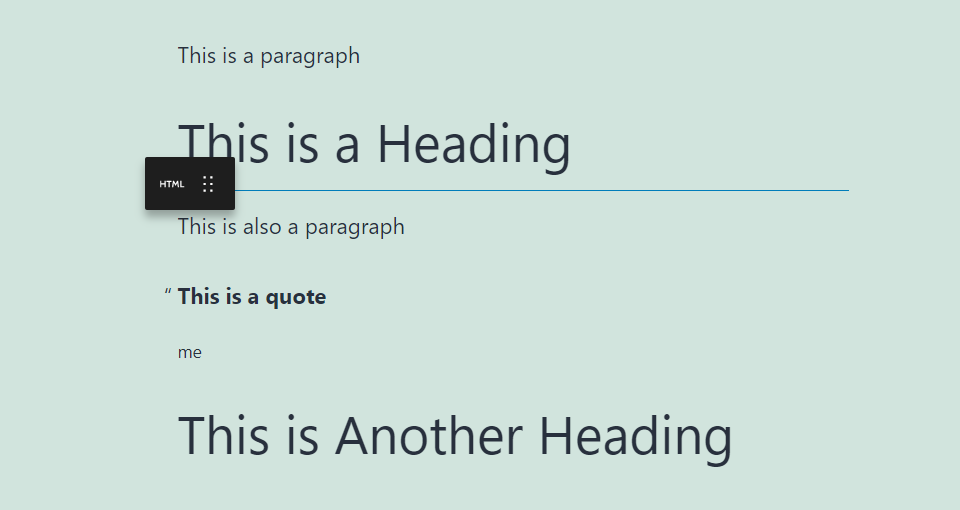 Herramienta de arrastre de bloque HTML personalizado