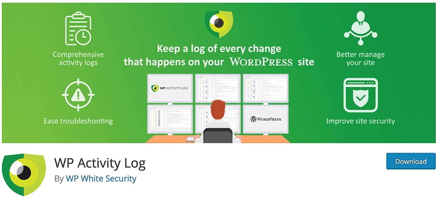 página del producto para el complemento de seguimiento de WordPress WP Activity Log