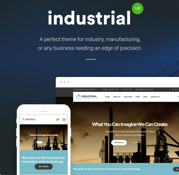Tema industrial de WordPress para empresas e industrias 
