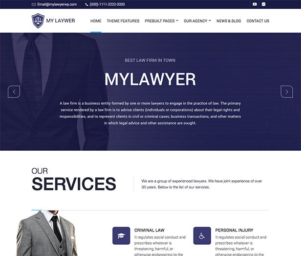 Tema de WordPress de MyLawyer
