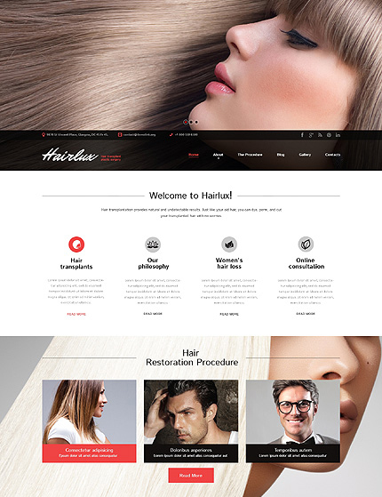 Tema de WordPress para trasplante de cabello
