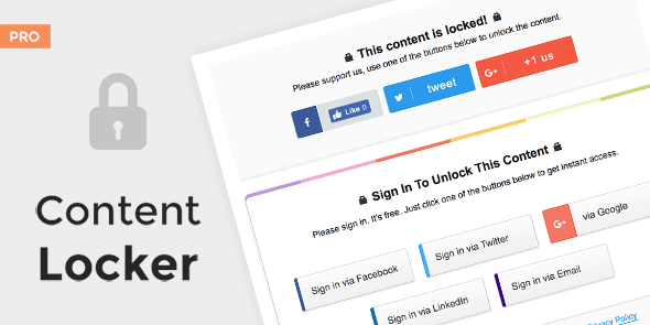 Complemento de WordPress Content Locker Pro