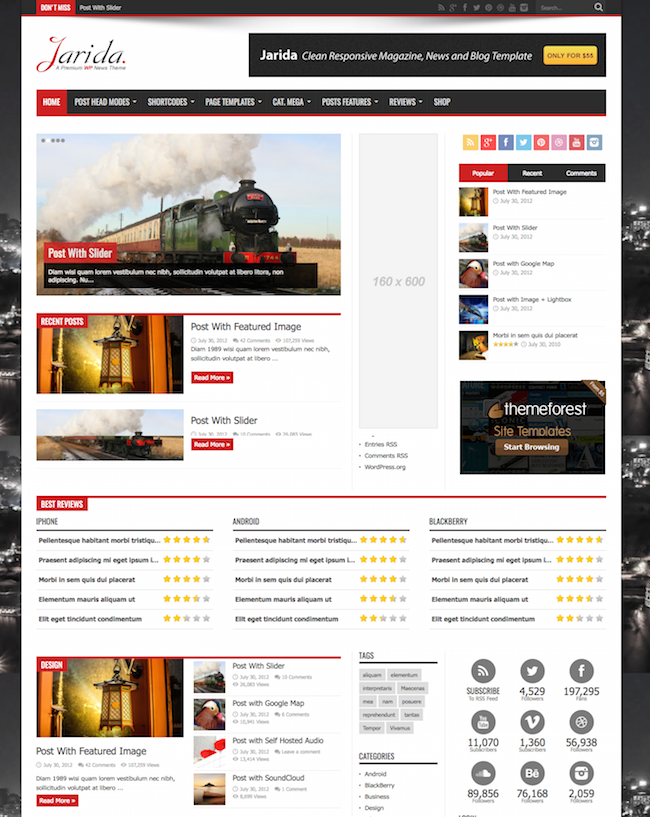 Tema de WordPress receptivo de Jarida