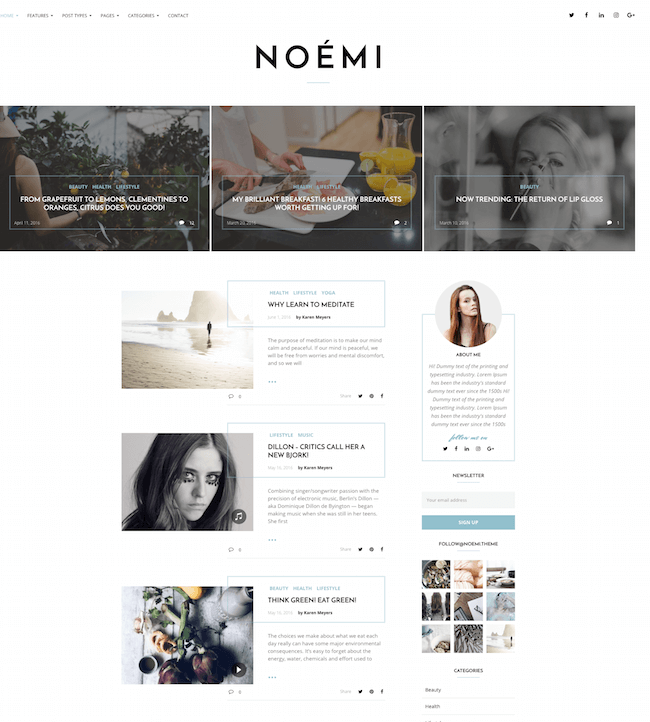 Tema de WordPress de Noemí