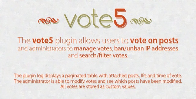 Complemento de votación Vote5 WordPress
