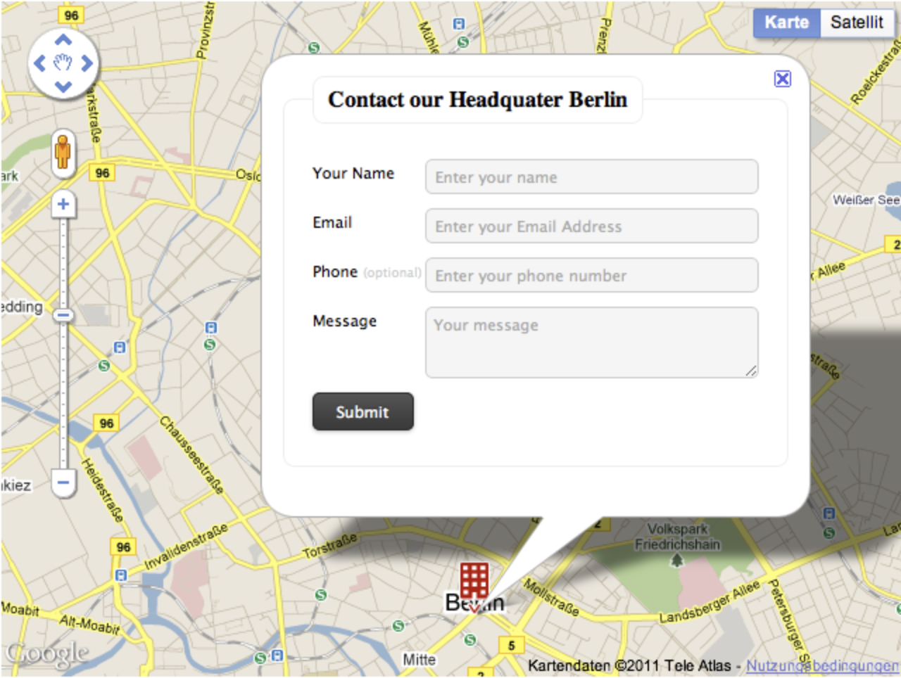 formulario de contacto mapeado pro complemento de formulario de contacto de wordpress
