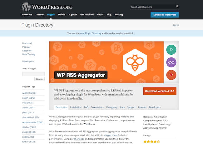 Complemento de blog automático