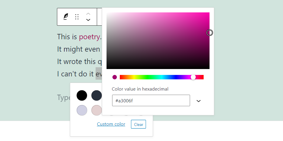 El color del texto