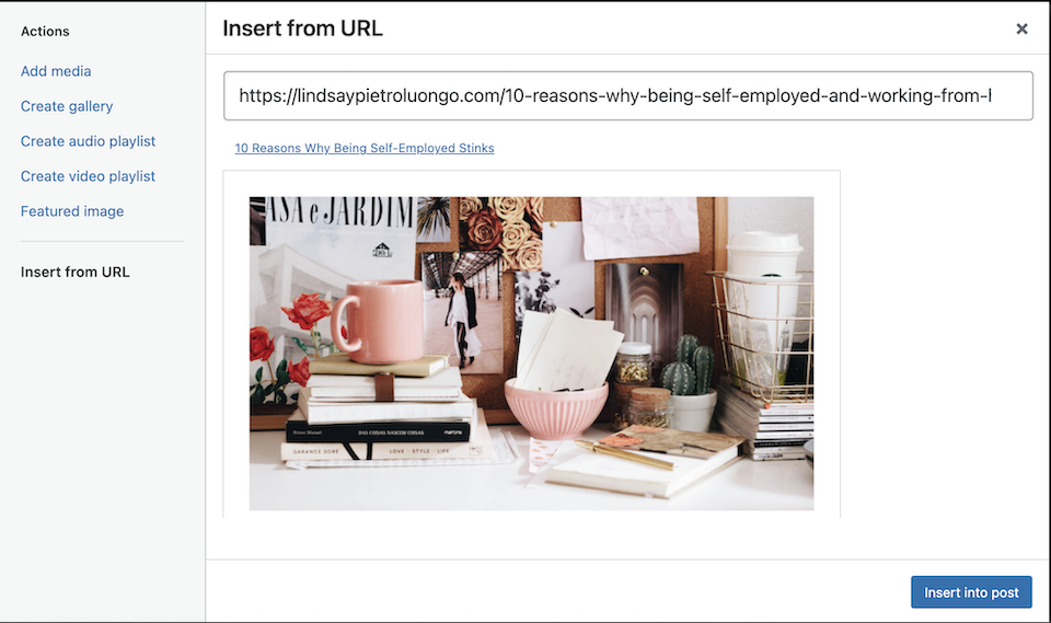 incrustación de wordpress