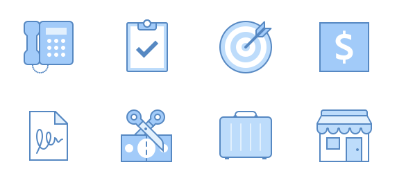 Conjunto de iconos de interfaz de usuario libre azul