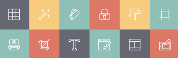 Conjunto de iconos de línea de diseñador gratis