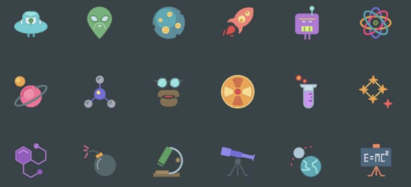 Conjunto de iconos de ciencia gratis