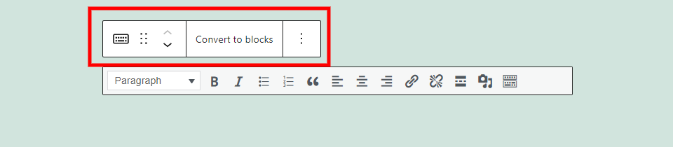 Opciones de bloque clásico