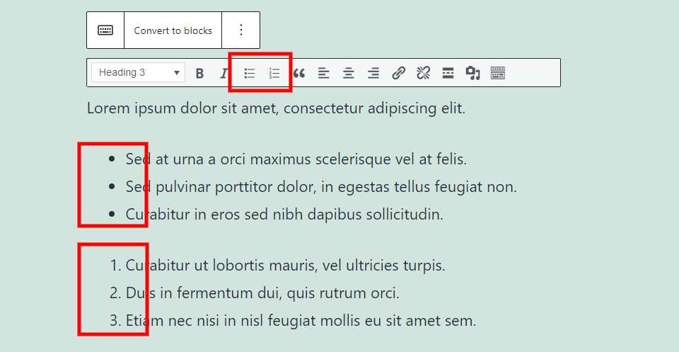 Listas numeradas y con viñetas