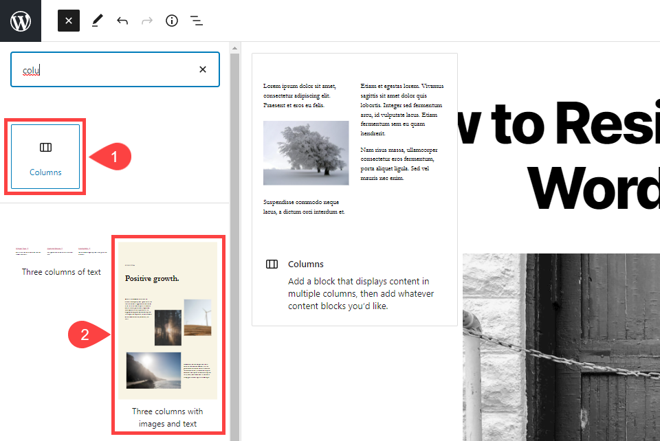 redimensionar bloques