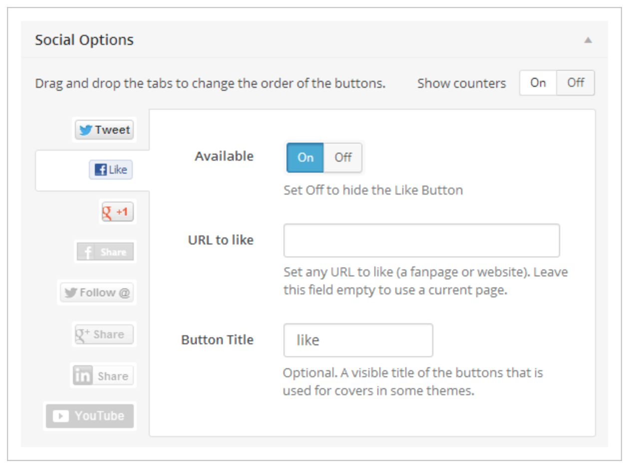 Configuración de redes sociales Complemento de WordPress para bloqueo social