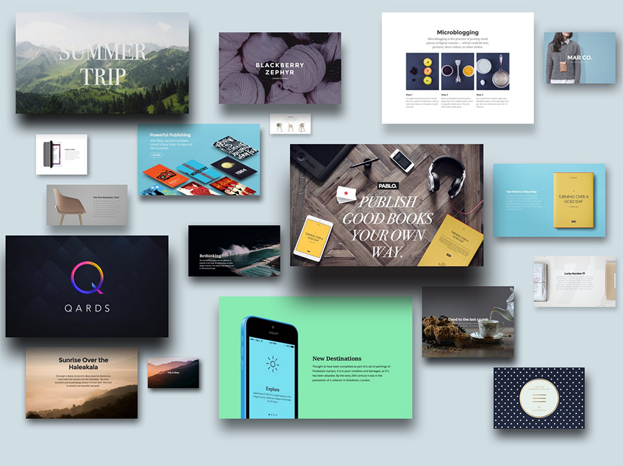 Una colección de sitios personalizados de WordPress creados con el complemento premium Qards