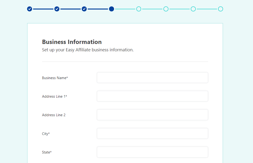 Ingresando información sobre la empresa