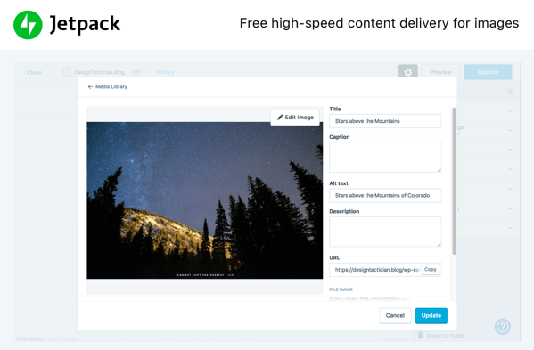 El módulo Image CDN Jetpack optimizará y mostrará imágenes en los navegadores de los visitantes en poco tiempo