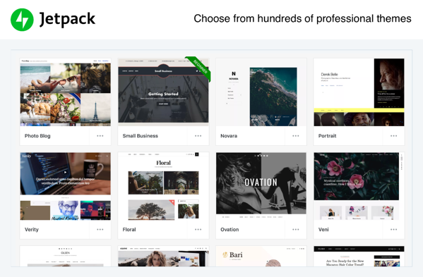 Con Jetpack, puede elegir entre más de cien temas para comenzar a personalizar su sitio web