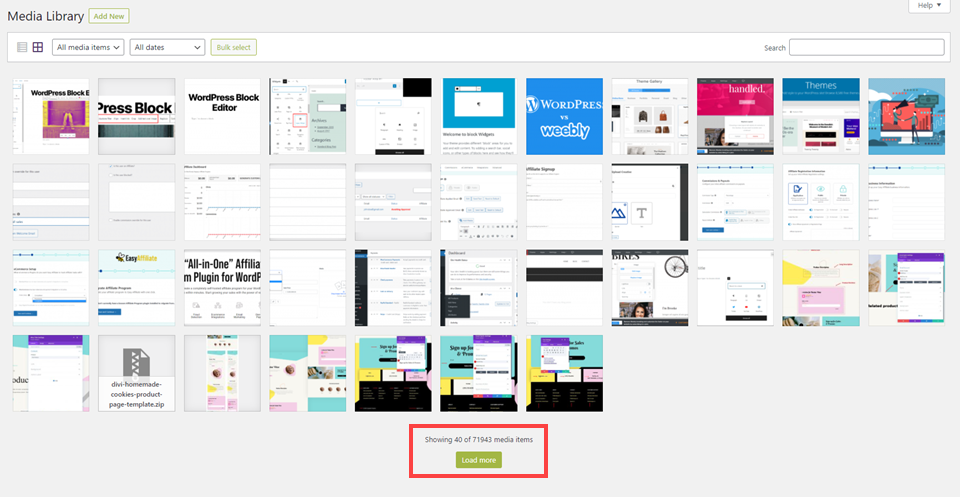 biblioteca multimedia wordpress 5.8