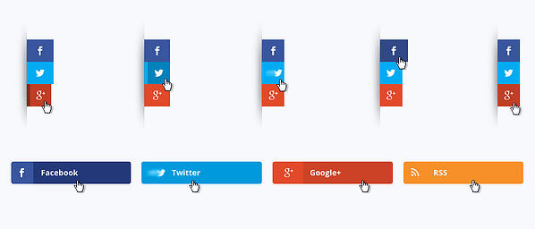 El complemento Monarch proporciona nueve efectos de desplazamiento entre los que puede elegir al personalizar su uso compartido social y los siguientes botones