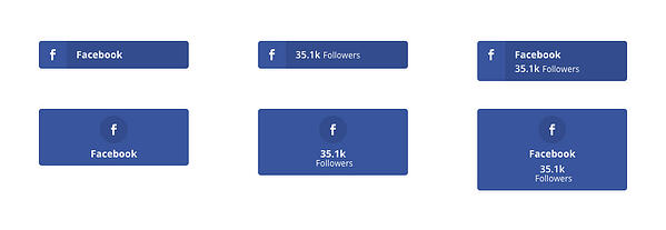 También puede optar por mostrar el ícono de la red social arriba o a la izquierda del conteo compartido, el conteo de seguidores o el nombre de la red.