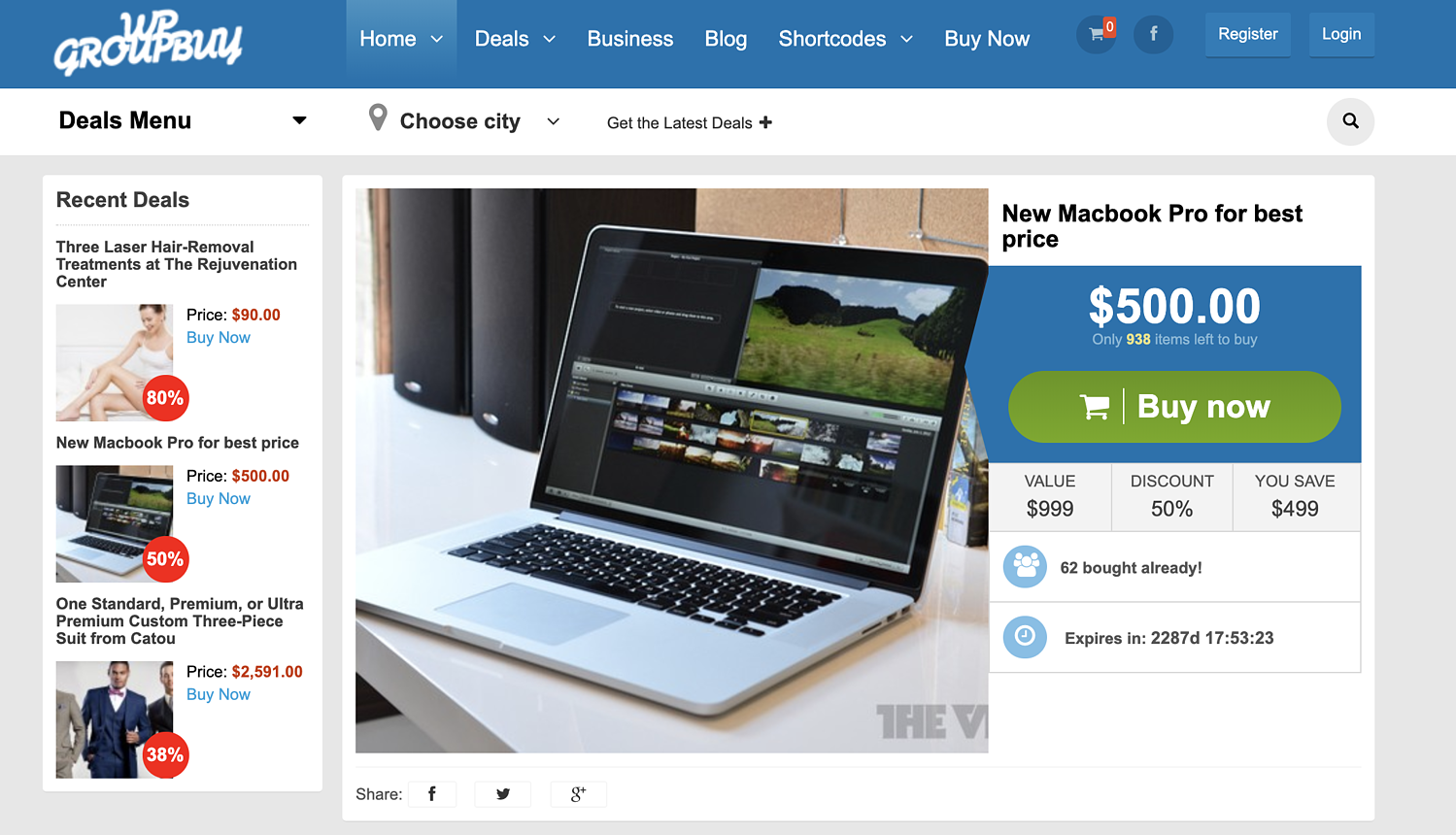 diseños de plantillas sobre WPGroupbuy Groupon Theme Review