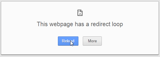 El mensaje de error del bucle de redireccionamiento de WordPress puede verse así en su navegador