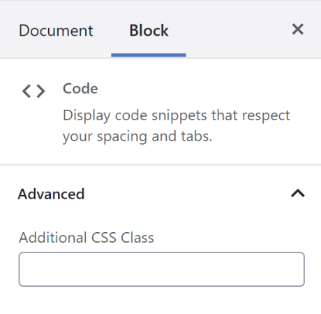 Escriba CSS personalizado en la barra lateral del panel de WP para diseñar el bloque como mejor le parezca