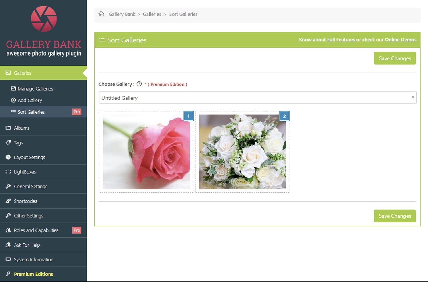 Complemento de Gallery Bank para crear un sitio web de negocios de viajes usando WordPress