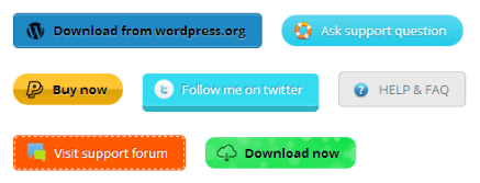 Ejemplos de botones CTA usando el complemento Shortcodes Ultimate para WordPress