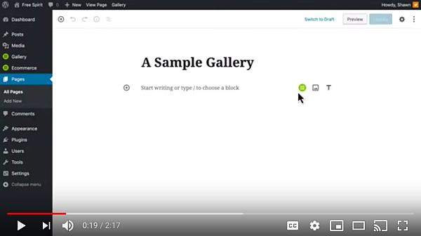 Ventana de galería de inserción de nueva generación en WordPress