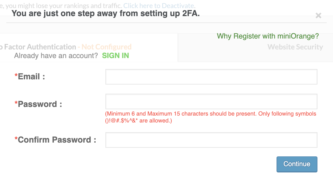 Configurar miniOrange, cómo agregar autenticación de dos factores en WordPress
