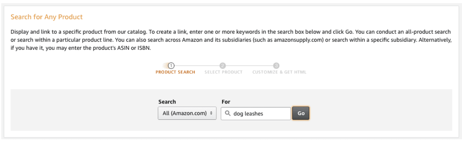 búsqueda de productos, cómo agregar enlaces de afiliados de Amazon a sus publicaciones de WordPress